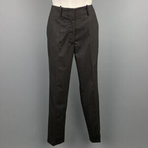 JIL SANDER Size 0 Charcoal Virgin Wool Straight Leg Dress Pants